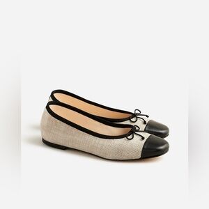 J.Crew Zoe cap toe ballet flats in Spanish canvas BX922